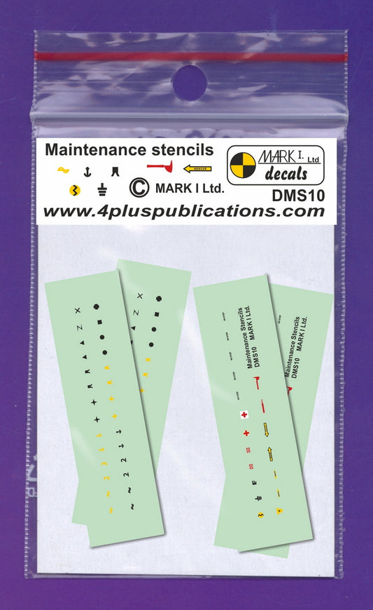 Mark I Decals DMS10 Aircraft Maintenance Stencils