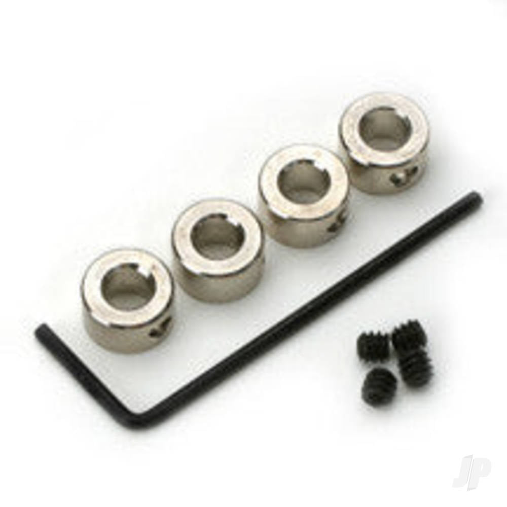 Dubro 1/8in Plated Brass Dura-Collars (3mm) (4 pcs per package) 139