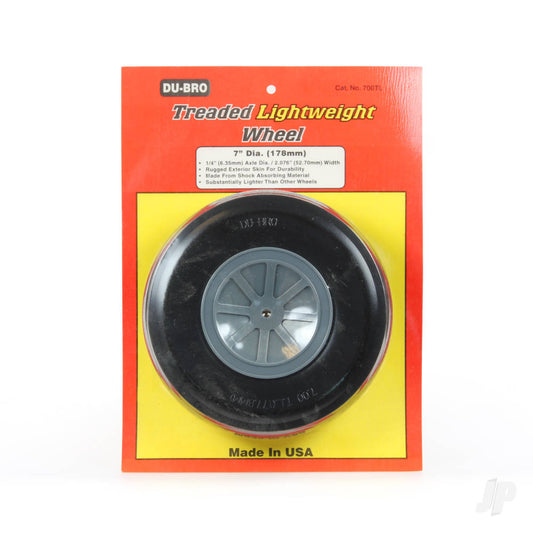 Dubro 7in diameter Treadeded Lightweight Wheel (1 per card) 700TL