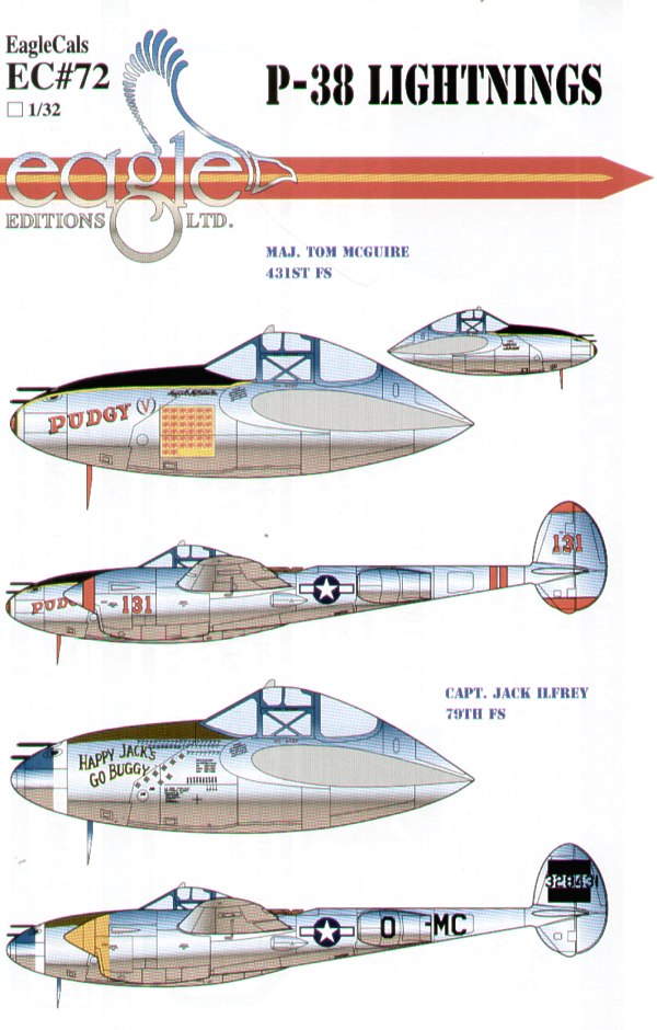 Eagle Cal EAG32072 1:32 Lockheed P-38J/P-38L Lightning
