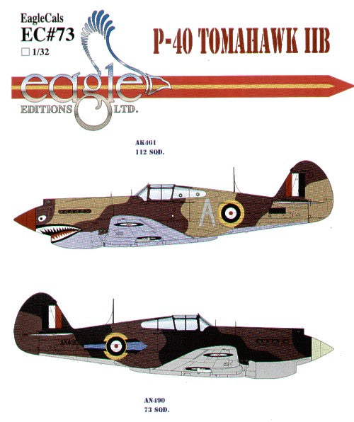 Eagle Cal EAG32073 1:32 Curtiss P-40B Tomahawk IIB