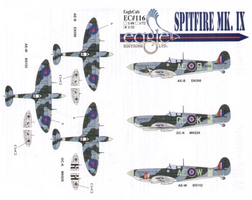 Eagle Cal EAG32116 1:32 Supermarine Spitfire Mk.IX