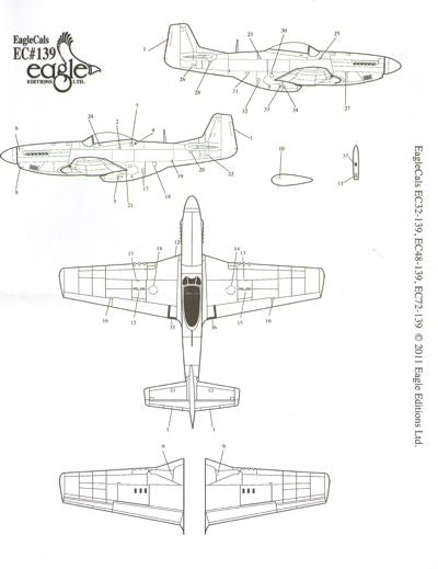 Eagle Cal EAG32139 1:32 North-American P-51D Mustang Part 1