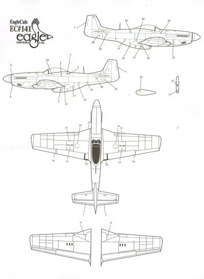 Eagle Cal EAG32141 1:32 North-American P-51D Mustang Part 3