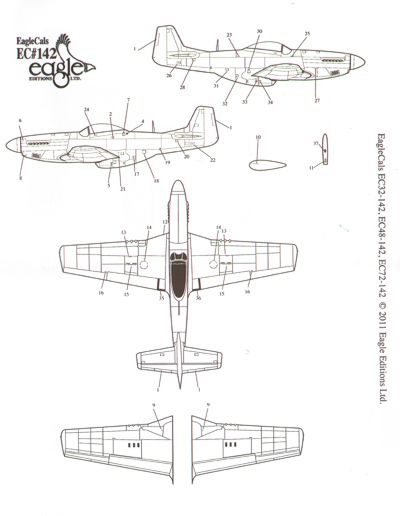 Eagle Cal EAG32142 1:32 North-American P-51D Mustang Part 4