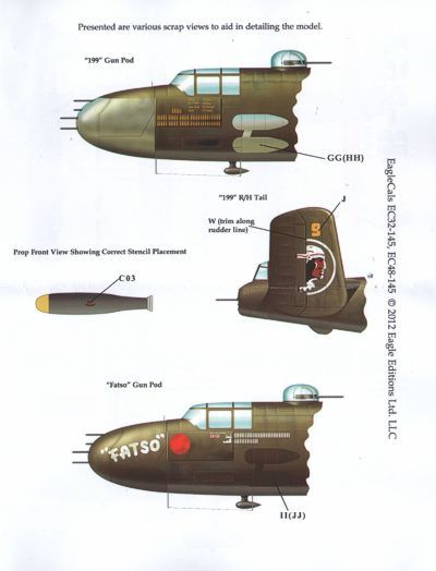 Eagle Cal EAG32145 1:32 North-American B-25J Mitchell 345th BG Air Apaches