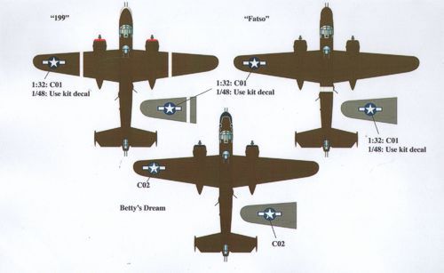 Eagle Cal EAG32145 1:32 North-American B-25J Mitchell 345th BG Air Apaches