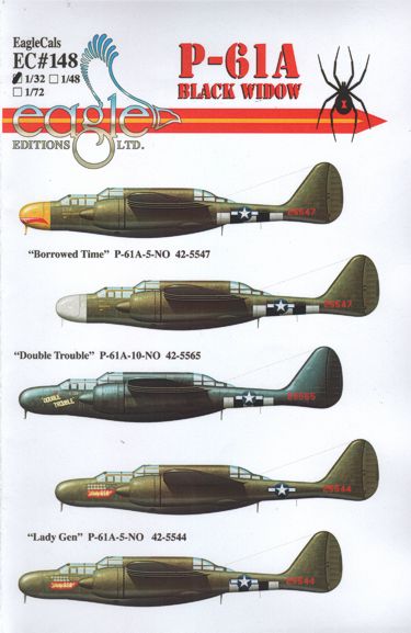 Eagle Cal EAG32148 1:32 Northrop P-61A Black Widows