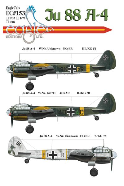 Eagle Cal EAG32153 1:32 Junkers Ju-88A-4 Ju-88A-4 W.Nr