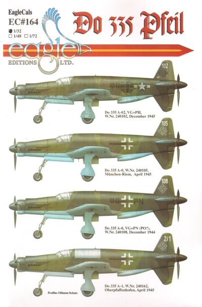 Eagle Cal EAG32164 1:32 Dornier Do-335 Do 335A-02, VG+PH, W