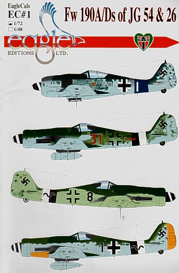 Eagle Cal EAG48001 1:48 Focke-Wulf Fw-190A/Fw-190D of JG 54 and 26