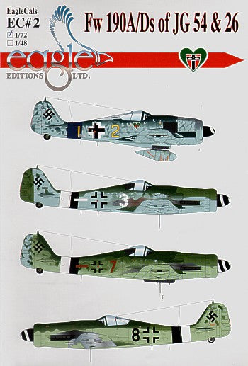 Eagle Cal EAG48002 1:48 Focke-Wulf Fw-190A/Fw-190D-9 of JG 54 and JG 26