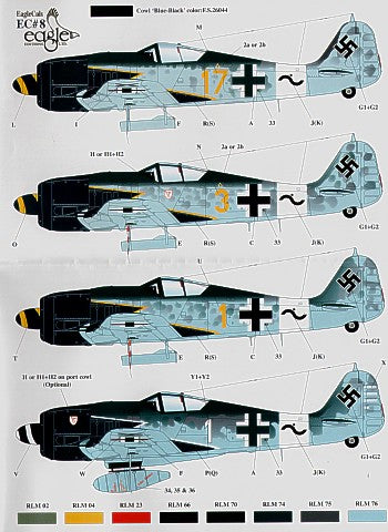 Eagle Cal EAG48008 1:48 Focke-Wulf Fw-190A-8 Sturmjager  Udet 10 or 12./JG 3
