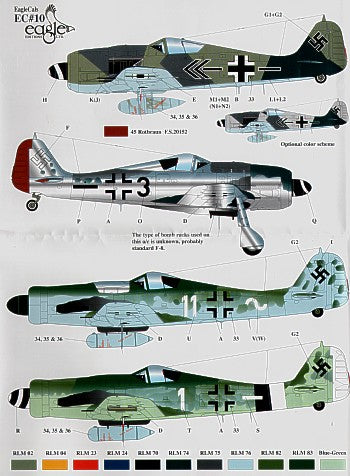 Eagle Cal EAG48010 1:48 Focke-Wulf Fw-190A/Fw-190D/Fw-190F
