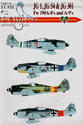 Eagle Cal EAG48011 1:48 Focke-Wulf Fw-190A-8 JG 301; JG 54; JG 1