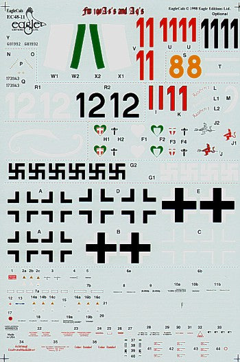 Eagle Cal EAG48011 1:48 Focke-Wulf Fw-190A-8 JG 301; JG 54; JG 1