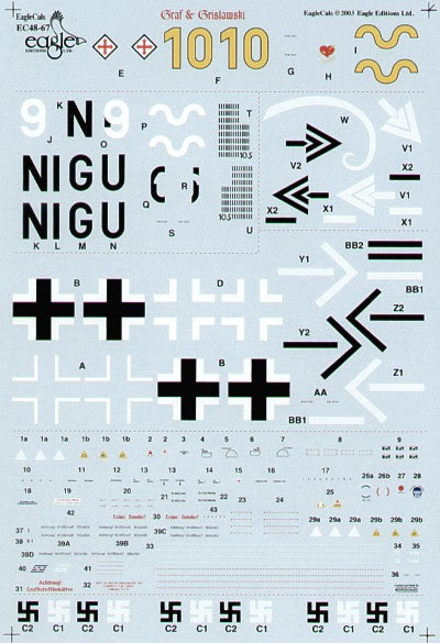 Eagle Cal EAG48067 1:48 Messerschmitt Bf-109G Graf and Grislawski 9/JG 52 Part 4