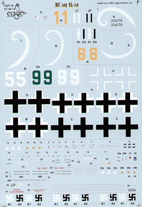 Eagle Cal EAG48074 1:48 Messerschmitt Bf-109K-4