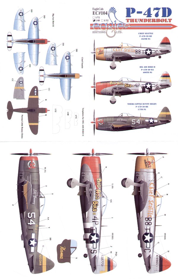 Eagle Cal EAG48104 1:48 Republic P-47D Thunderbolt Pt 1