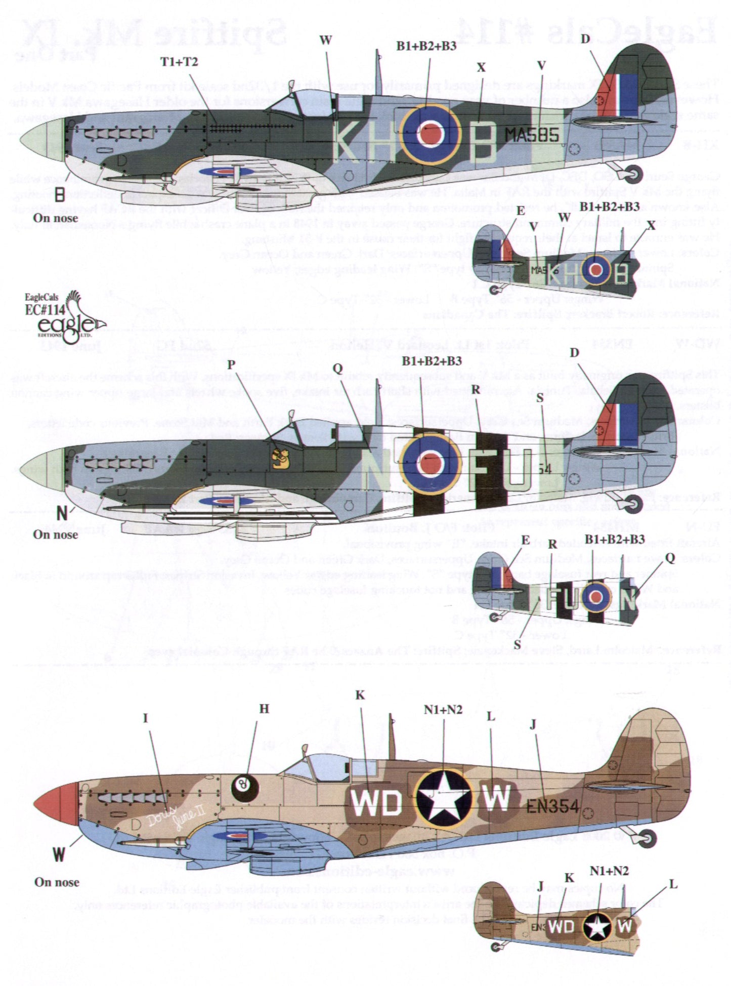 Eagle Cal EAG48114 1:48 Supermarine Spitfire Mk.IX