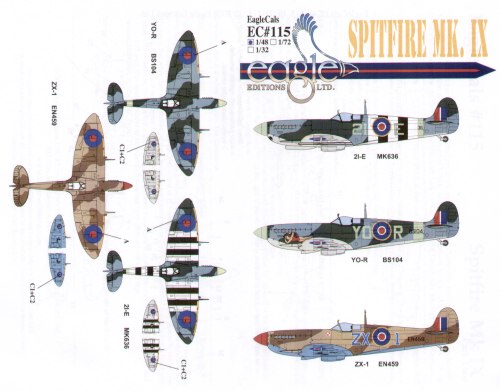 Eagle Cal EAG48115 1:48 Supermarine Spitfire Mk.IXc