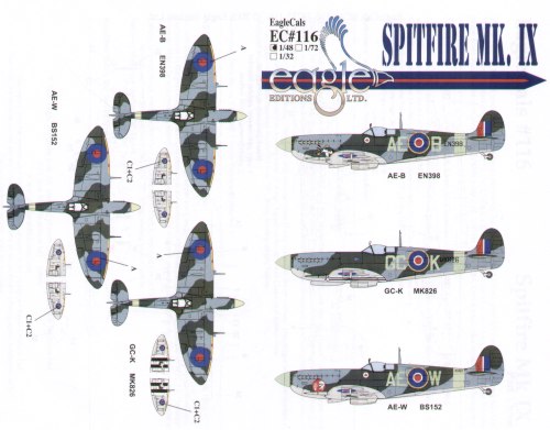 Eagle Cal EAG48116 1:48 Supermarine Spitfire Mk.IX