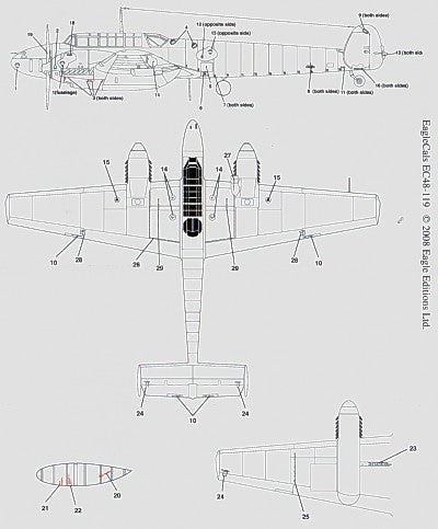 Eagle Cal EAG48119 1:48 Messerschmitt Bf-110C/Bf-110D Part 3