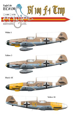 Eagle Cal EAG48130 1:48 Messerschmitt Bf-109F-4 Tropical