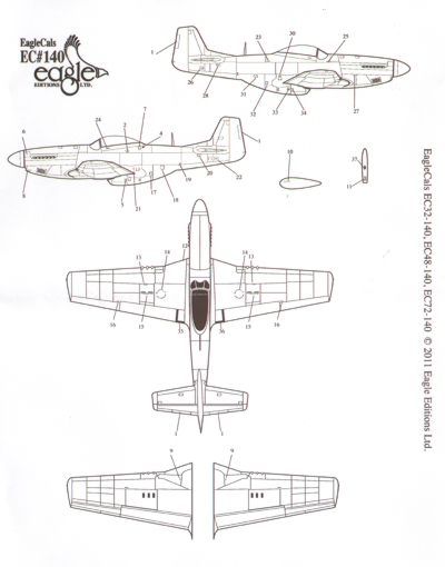 Eagle Cal EAG48140 1:48 North-American P-51D Mustang Part 2