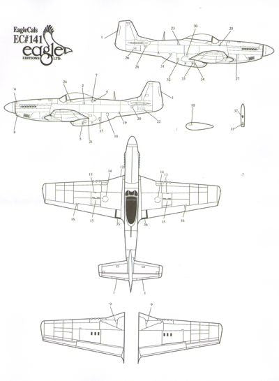 Eagle Cal EAG48141 1:48 North-American P-51D Mustang Part 3