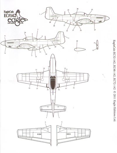 Eagle Cal EAG48142 1:48 North-American P-51D Mustang Part 3