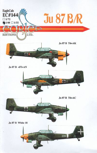 Eagle Cal EAG48144 1:48 Junkers Ju-87B/Ju-87R 'Stuka'