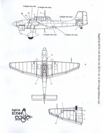 Eagle Cal EAG48144 1:48 Junkers Ju-87B/Ju-87R 'Stuka'