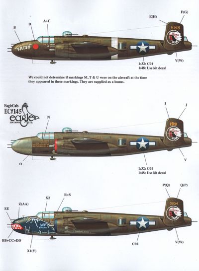 Eagle Cal EAG48145 1:48 North-American B-25J Mitchell 345th BG Air Apache