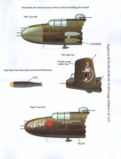 Eagle Cal EAG48145 1:48 North-American B-25J Mitchell 345th BG Air Apache