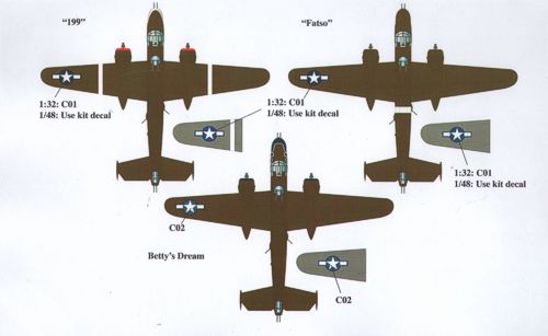 Eagle Cal EAG48145 1:48 North-American B-25J Mitchell 345th BG Air Apache