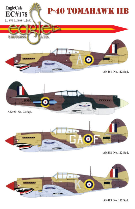 Eagle Cal EAG48178 1:48 Curtiss P-40 Tomahawk IIB