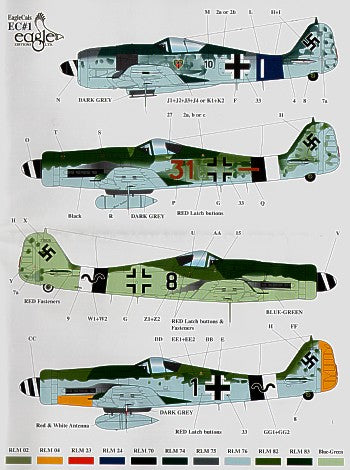 Eagle Cal EAG72001 1:72 Focke-Wulf Fw-190A/Fw-190D of JG 54 and 26