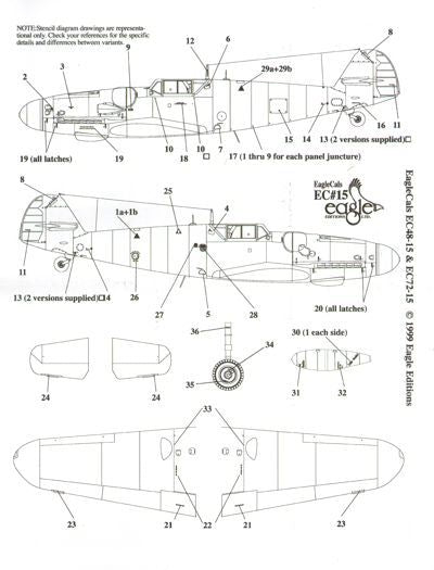 Eagle Cal EAG72015 1:72 Messerschmitt Bf-109K-4