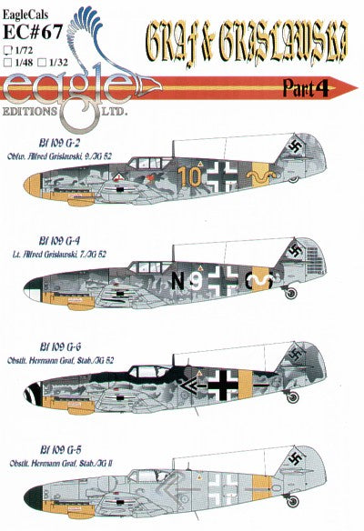 Eagle Cal EAG72067 1:72 Messerschmitt Bf-109G Graf and Grislawski 9/JG 52 Part 4