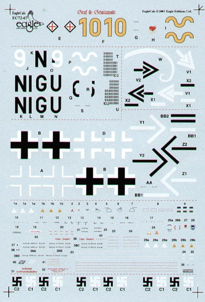 Eagle Cal EAG72067 1:72 Messerschmitt Bf-109G Graf and Grislawski 9/JG 52 Part 4