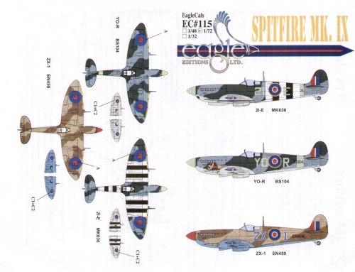 Eagle Cal EAG72115 1:72 Supermarine Spitfire Mk.IX