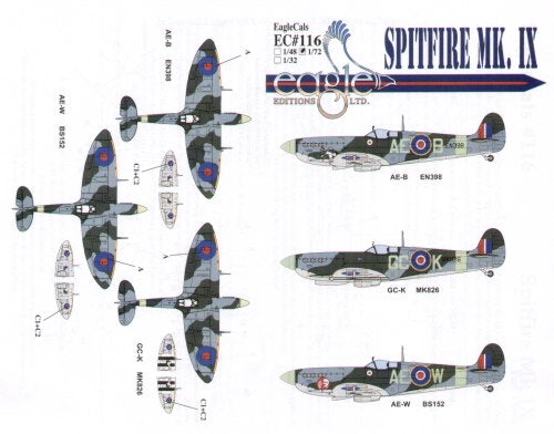 Eagle Cal EAG72116 1:72 Supermarine Spitfire Mk.IX