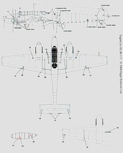 Eagle Cal EAG72117 1:72 Messerschmitt Bf-110C/Bf-110D Pt 1
