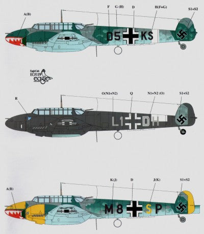 Eagle Cal EAG72119 1:72 Messerschmitt Bf-110C/Bf-110D Part 3