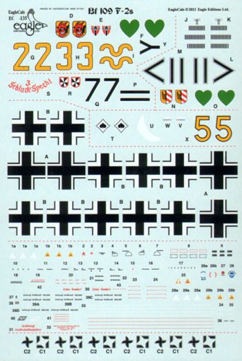 Eagle Cal EAG72135 1:72 Messerschmitt Bf-109F-2
