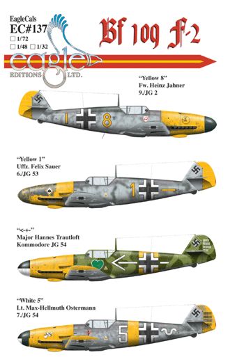 Eagle Cal EAG72137 1:72 Messerschmitt Bf-109F-2 includes...
