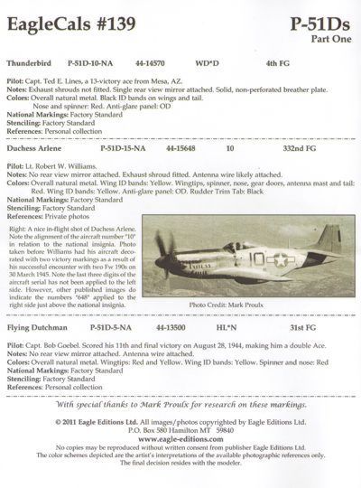 Eagle Cal EAG72139 1:72 North-American P-51D Mustang Part 1