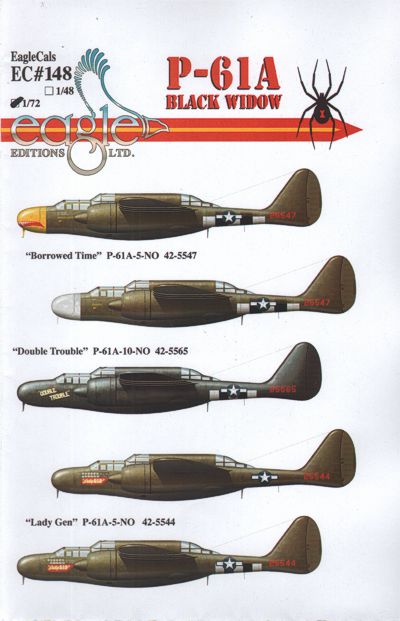 Eagle Cal EAG72148 1:72 Northrop P-61A Black Widow