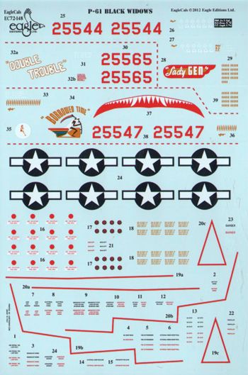 Eagle Cal EAG72148 1:72 Northrop P-61A Black Widow
